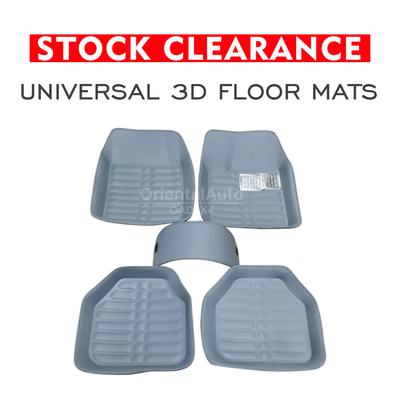 Stock Clearance| Universal 3D Floor Mats Carpet Light Grey Leather Waterproof Front&Rear 5pcs Set