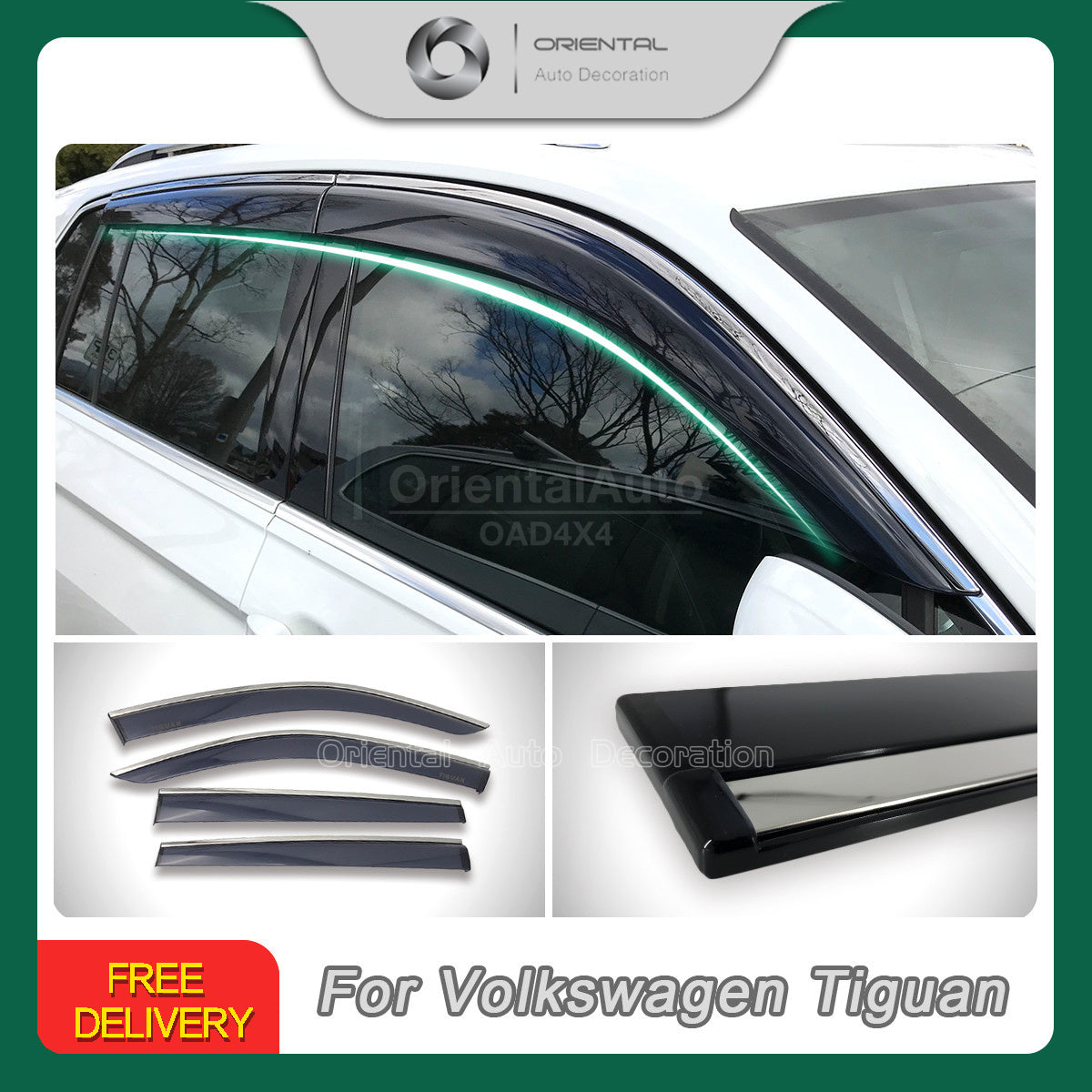 Injection Stainless Weathershields For Volkswagen Tiguan 2016+ Weather Shields Window Visor