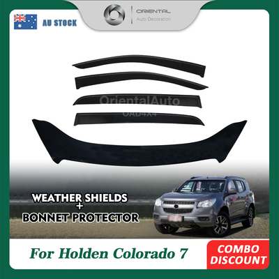 Bonnet Protector & Injection Weathershields Weather Shields Window Visor For Holden Colorado 7 RG Series 2012-2016