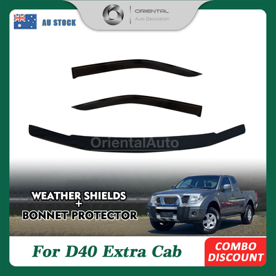 Bonnet Protector & Weathershields Weather shields window visor for Nissan Navara D40 Extra cab 05-10 2P Spanish