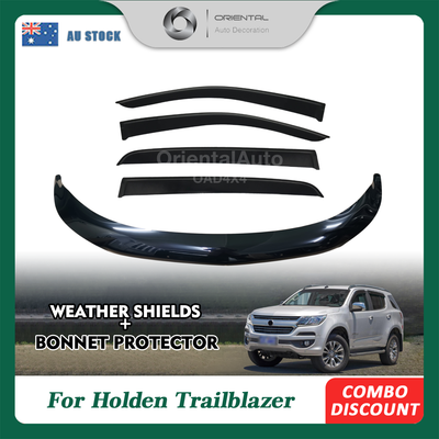 Bonnet Protector & Weathershields Weather Shields Window Visor for Holden Trailblazer 2016-Onwards