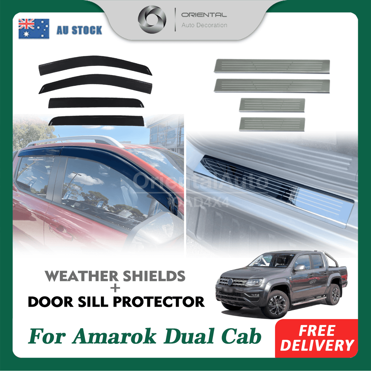 Weather Shields & Door Sill Protector for Volkswagen All-New Amarok Dual Cab NF Series 2023-Onwards