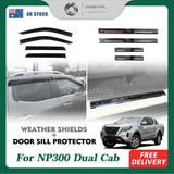 Weather Shields & Door Sill Protector For Nissan Navara NP300 Dual Cab D23