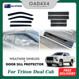 Weather Shields & Door Sill Protector for Mitsubishi Triton MV All-New Dual Cab 2024-Onwards