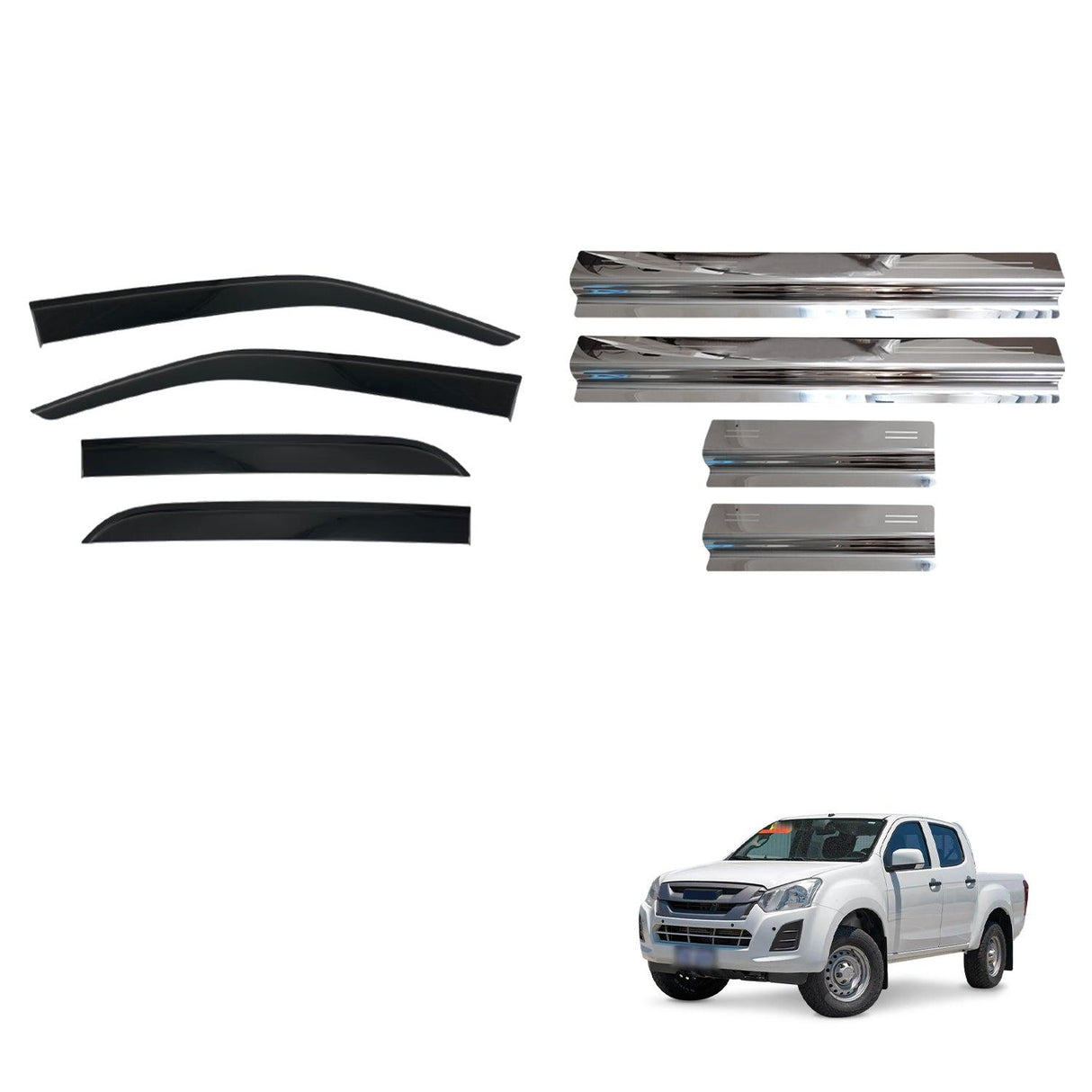 Weather Shields & Door Sill Protector for ISUZU DMAX D-MAX Dual Cab 2020-Onwards