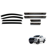 Weather Shields & Door Sill Protector for Mitsubishi Triton MQ MR Dual Cab 2015-2024