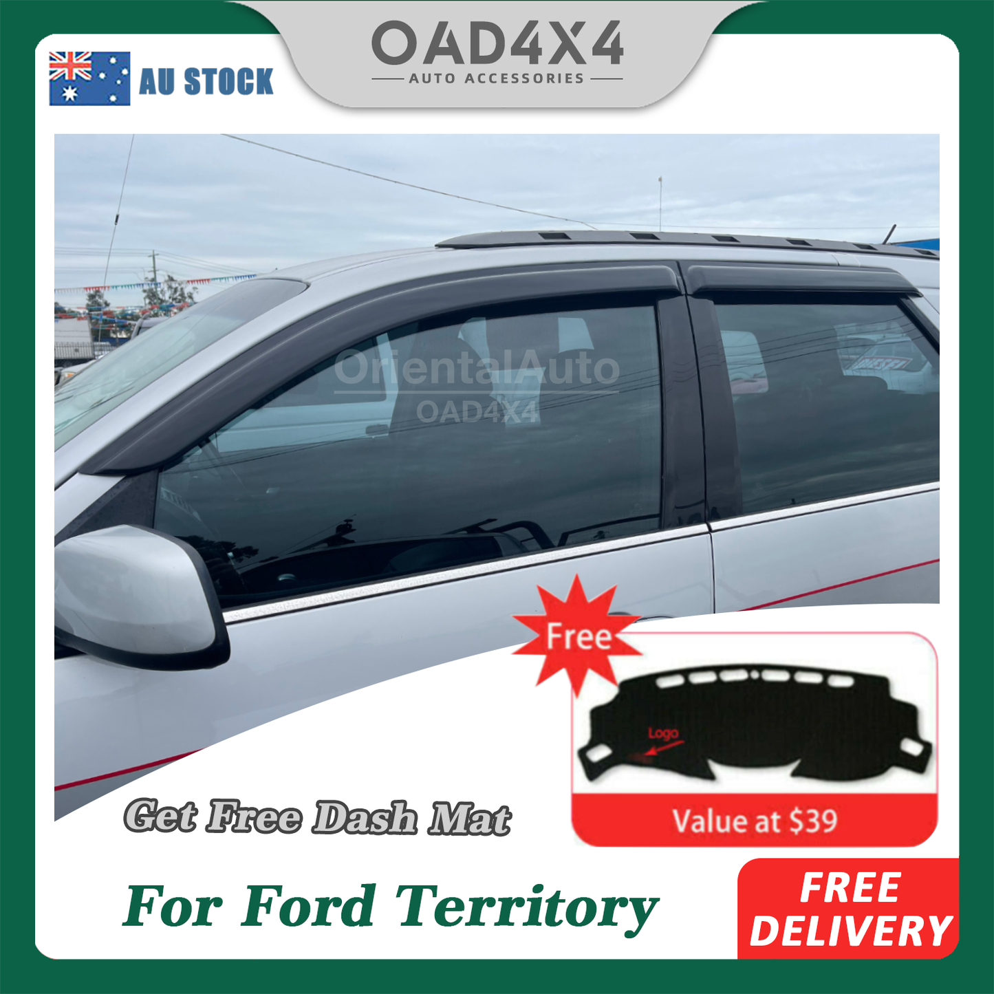 Luxury Weathershield Weather Shields For Ford Territory 2004-2011 +Free Dash Mat