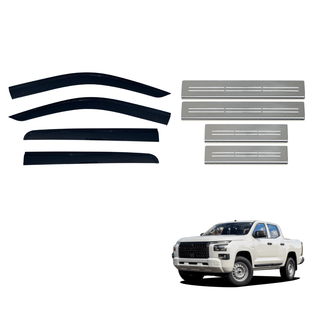 Weather Shields & Door Sill Protector for Mitsubishi Triton MV All-New Dual Cab 2024-Onwards
