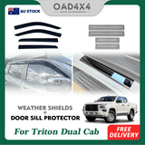 Weather Shields & Door Sill Protector for Mitsubishi Triton MV All-New Dual Cab 2024-Onwards