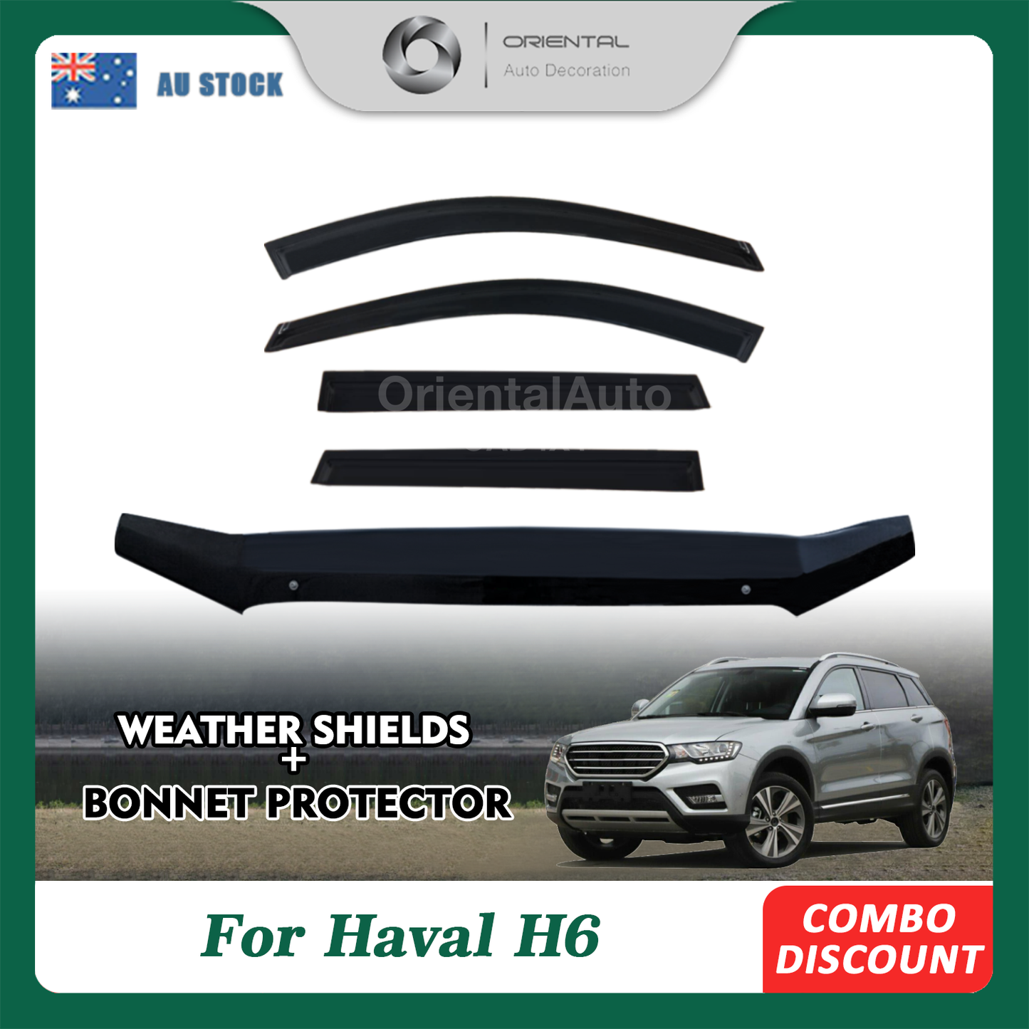 Bonnet Protector & Luxury Weathershields Weather Shields Window Visors For Haval H6 2017-2021