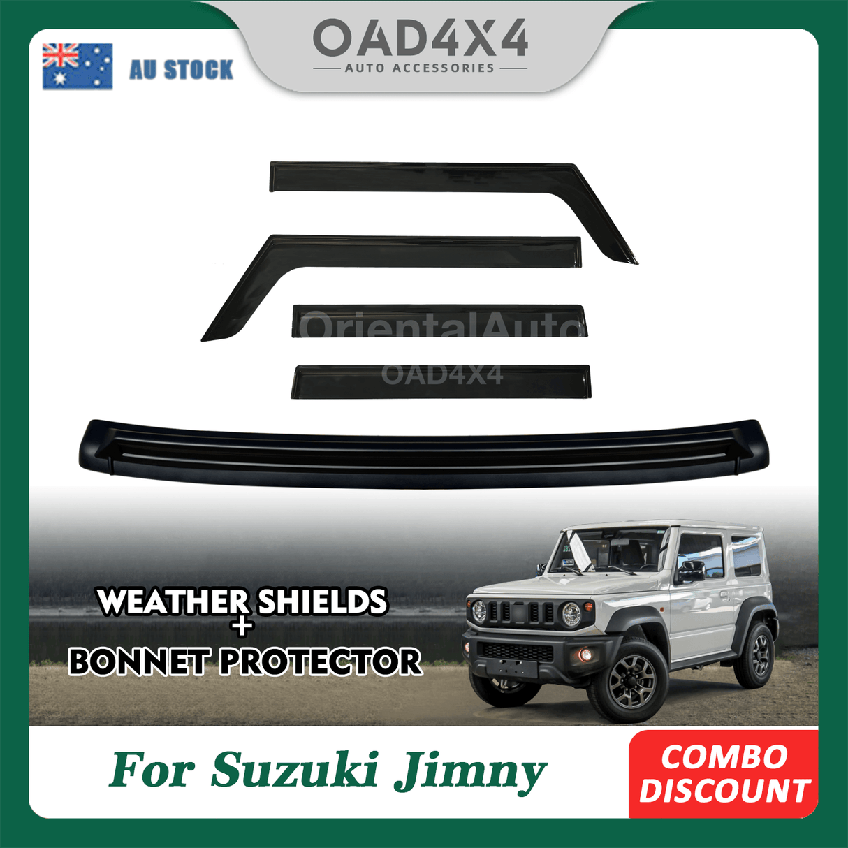 Bonnet Protector & Weather Shields for Suzuki Jimny 3 Doors 2018-Onwards