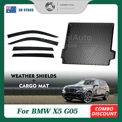 OAD Luxury Weathershields & 3D TPE Cargo Mat for BMW X5 G05 2018+ Weather Shields Window Visor Boot Mat