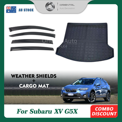 OAD Luxury Weathershields & 3D TPE Cargo Mat for Subaru XV G5X 2017+ Weather Shields Window Visor Boot Mat