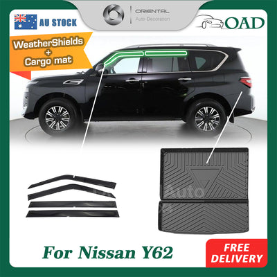 OAD  Luxury Weathershields & 3D TPE Cargo Mat for Nissan Patrol Y62 2012-2022 Cargo Mat Trunk Mat Boot Liner