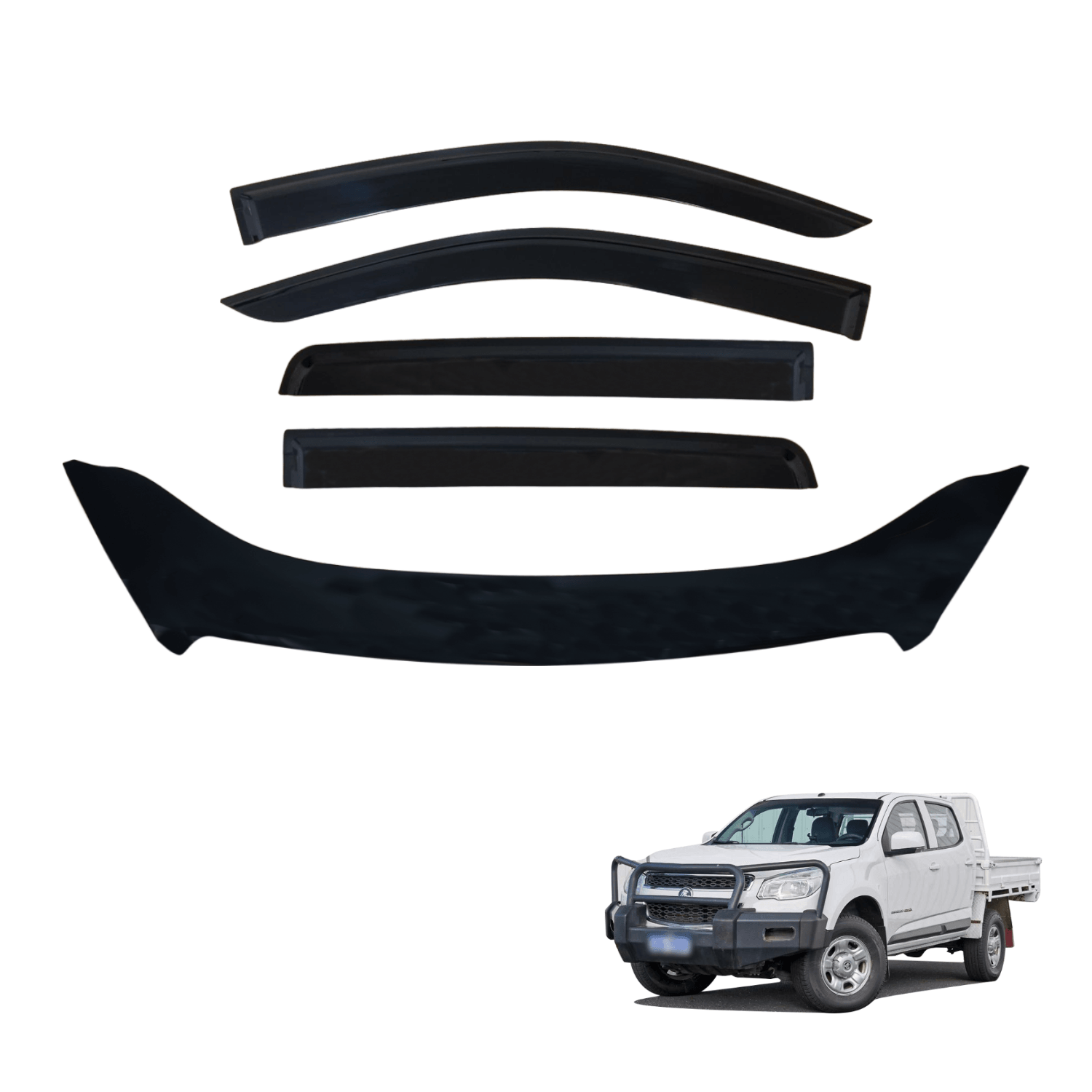 Bonnet Protector & Injection Weathershields for Holden Colorado RG Series Dual Cab 2012-2016 #Pickup ONLY