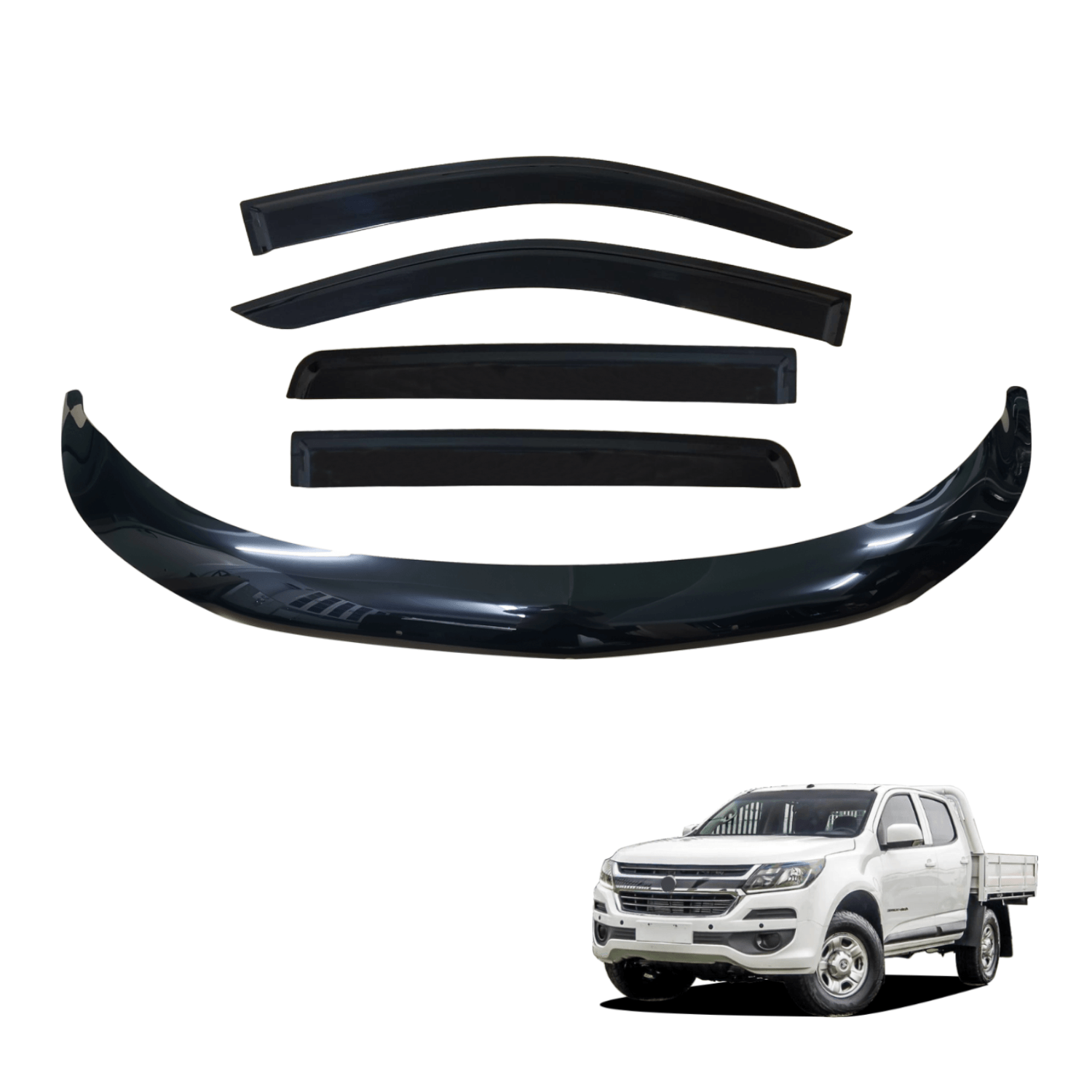 Bonnet Protector & Injection Weathershields for Holden Colorado RG Series Dual Cab 2016-2020 #Pickup ONLY