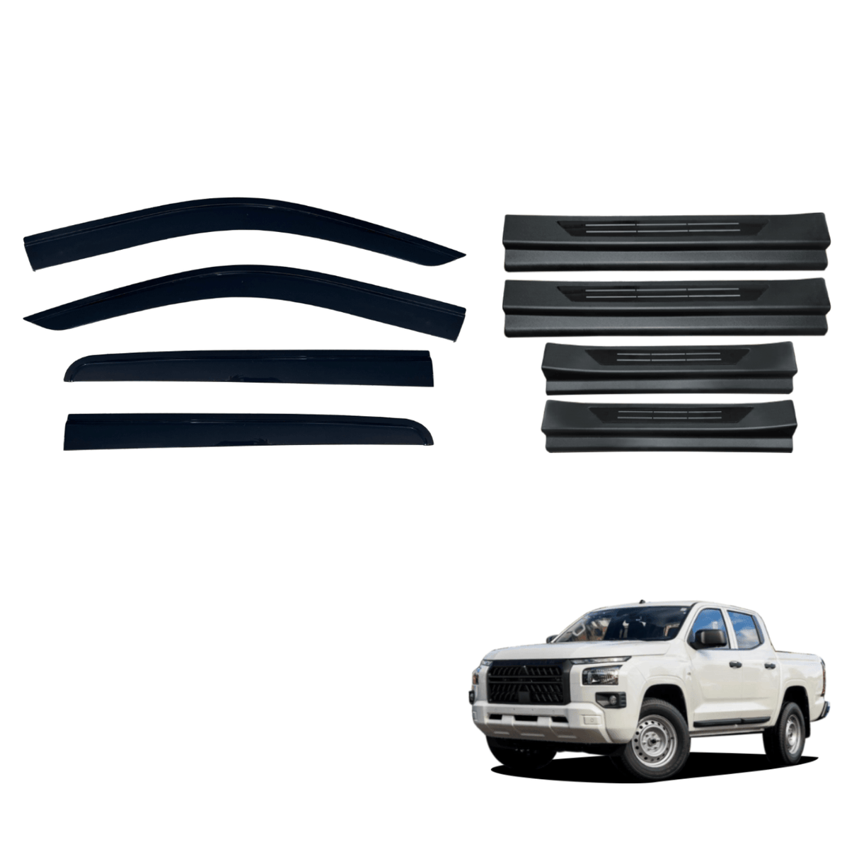 Weather Shields & Door Sill Protector for Mitsubishi Triton MV All-New Dual Cab 2024-Onwards