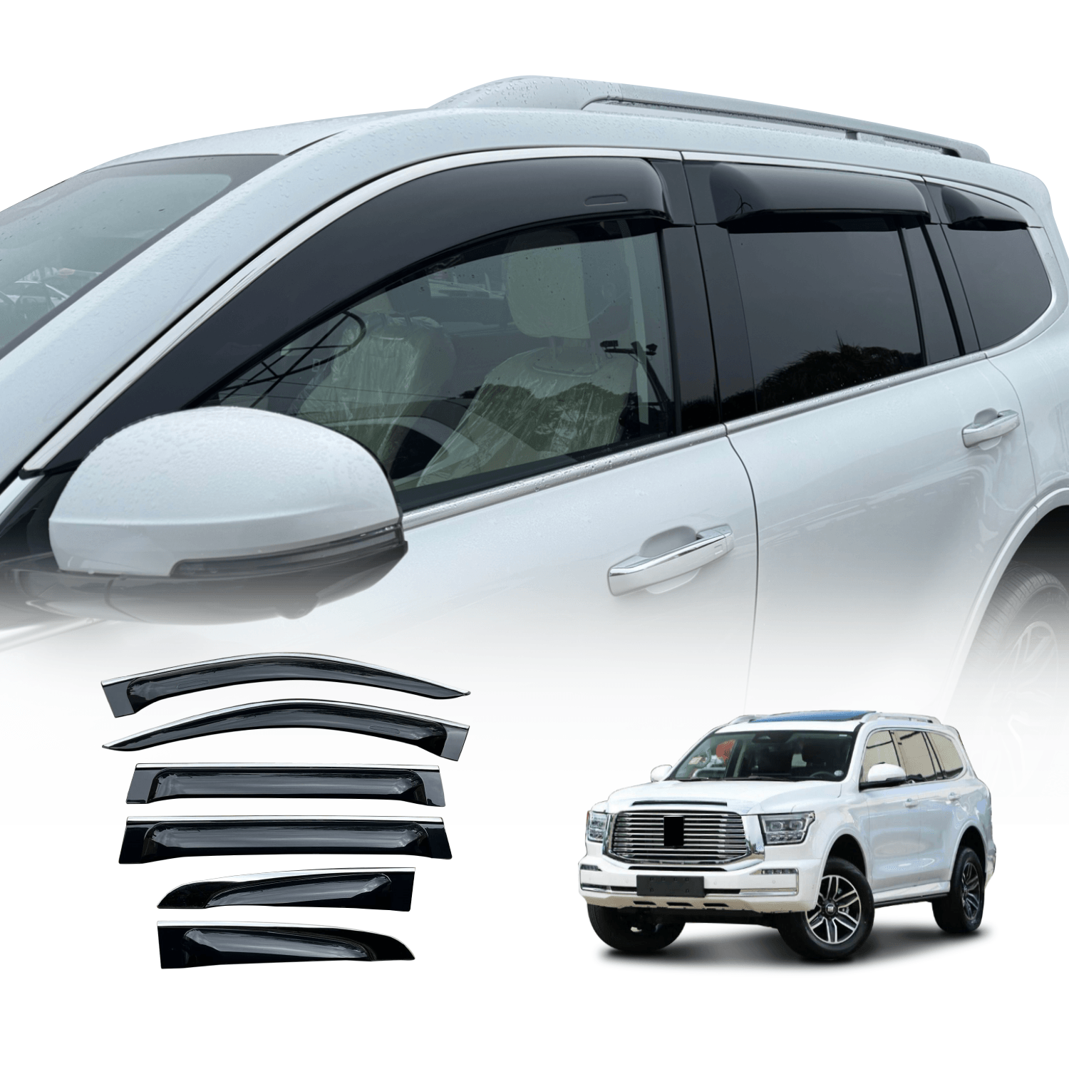 Widened Stainless Edge Weather Shields for GWM Tank 500 Tank500 2024-Onwards 6PCS