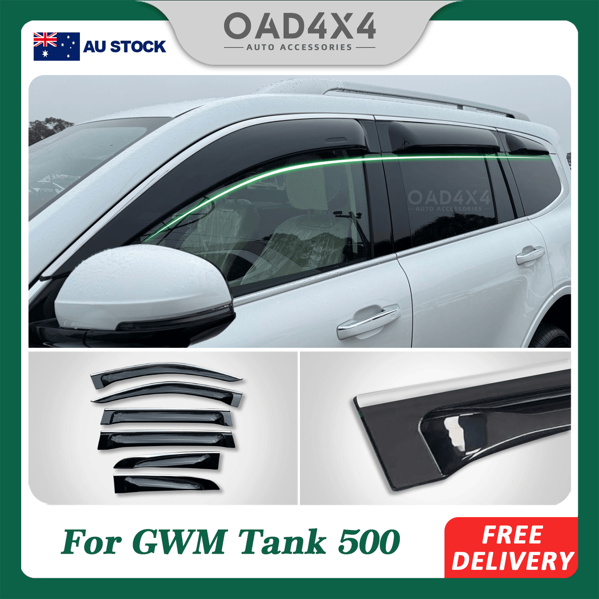 Widened Stainless Edge Weather Shields for GWM Tank 500 Tank500 2024-Onwards 6PCS
