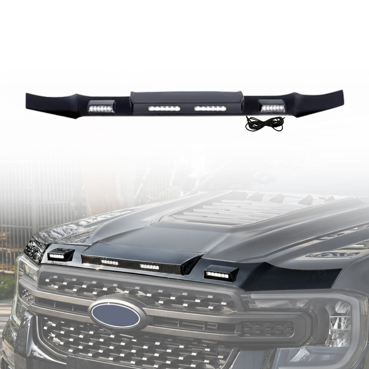 Bonnet Protector with LED Lights for Ford Ranger Next-Gen 2022-Onwards