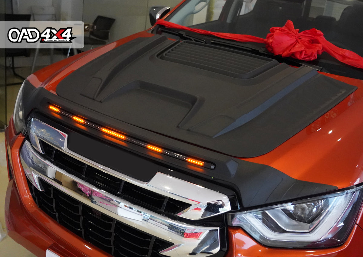 Bonnet Protector with LED Lights for ISUZU DMAX D-MAX 2020-2024
