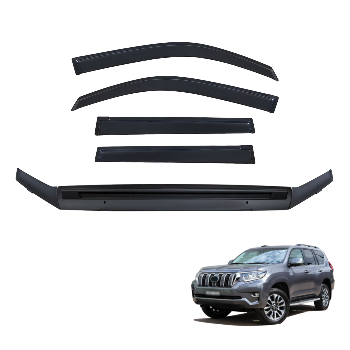 Bonnet Protector & Weather Shields for Toyota Land Cruiser Prado 150 2018-2024