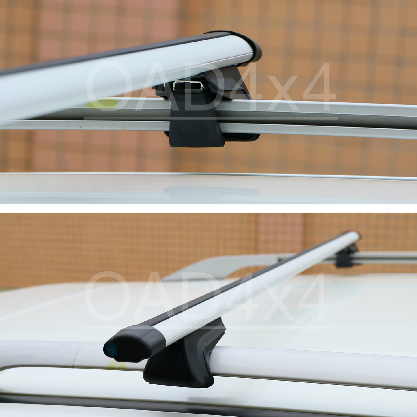 1 Pair Aluminum Silver Cross Bar Roof Racks Baggage holder for Audi A4 wagon with raised roof rail