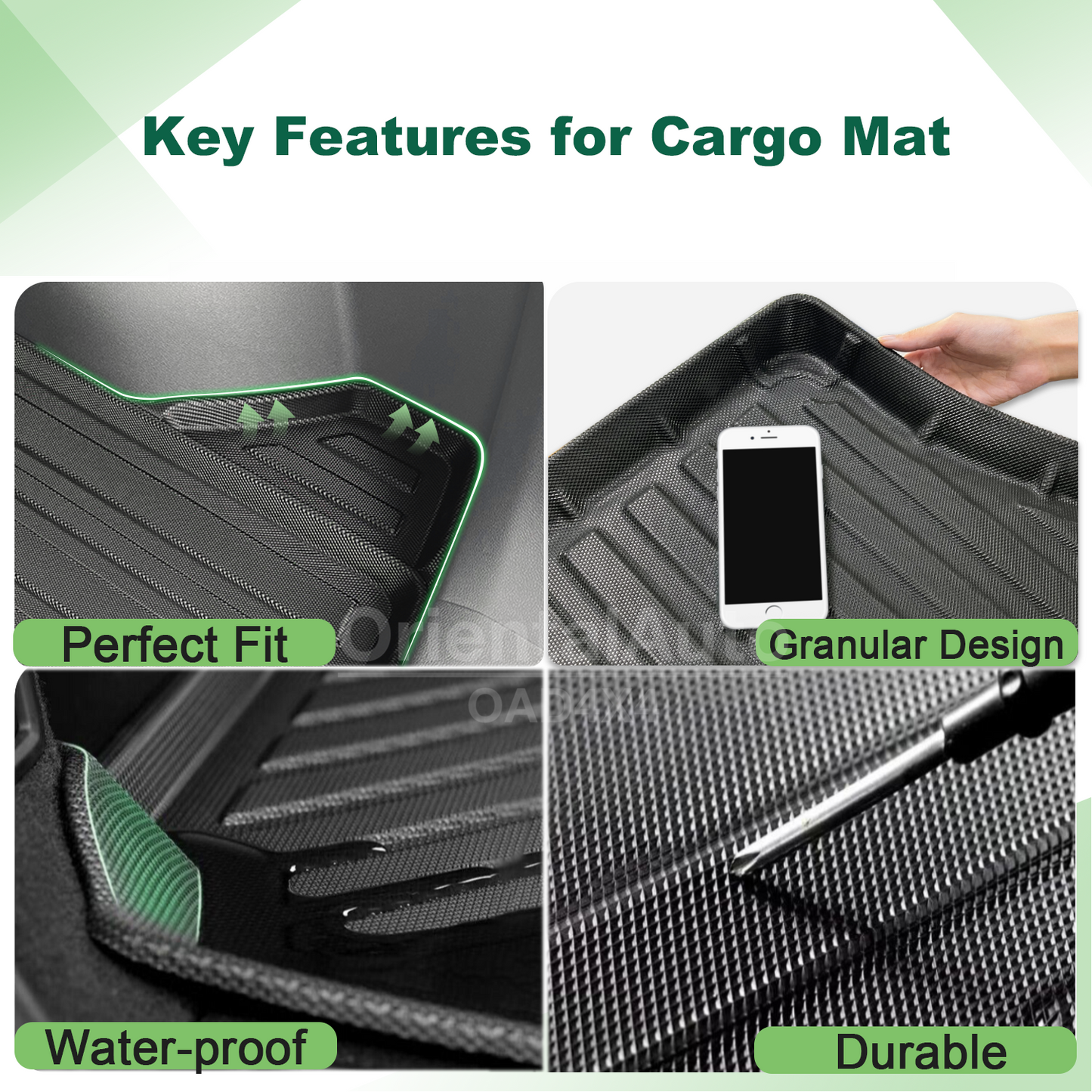3D TPE Front Cargo Mat & Boot Mat & Floor Mats for Tesla Model Y 2022-Onwards Car Mats