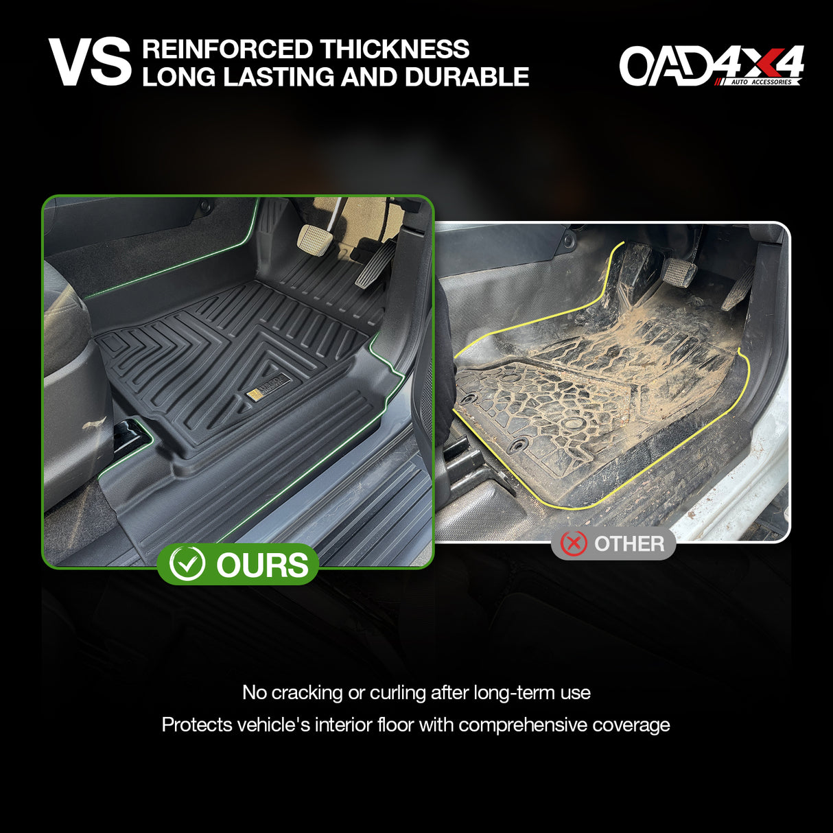 5D TPE Car Floor Mats for ISUZU D-MAX Dual Cab 2012-2020