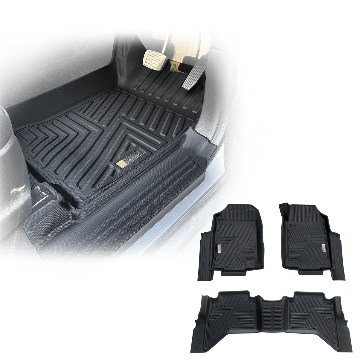5D TPE Car Floor Mats for ISUZU D-MAX Dual Cab 2012-2020