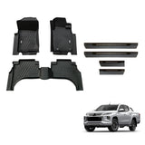 Floor Mats & Door Sill Protector for Mitsubishi Triton Dual Cab MQ MR 2015-2024