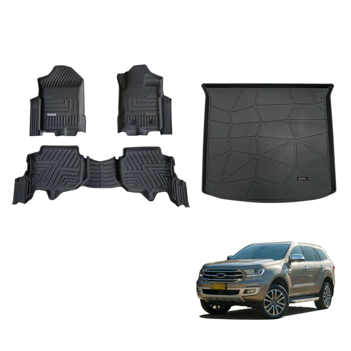 5D TPE Car Floor Mats for Ford Everest UA / UA II 2015-2022