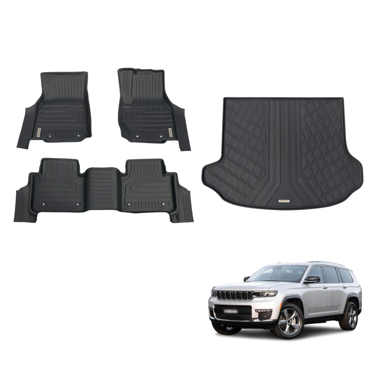 5D TPE Car Floor Mats for Jeep Grand Cherokee WL Series 5 Seats 2022-Onwards