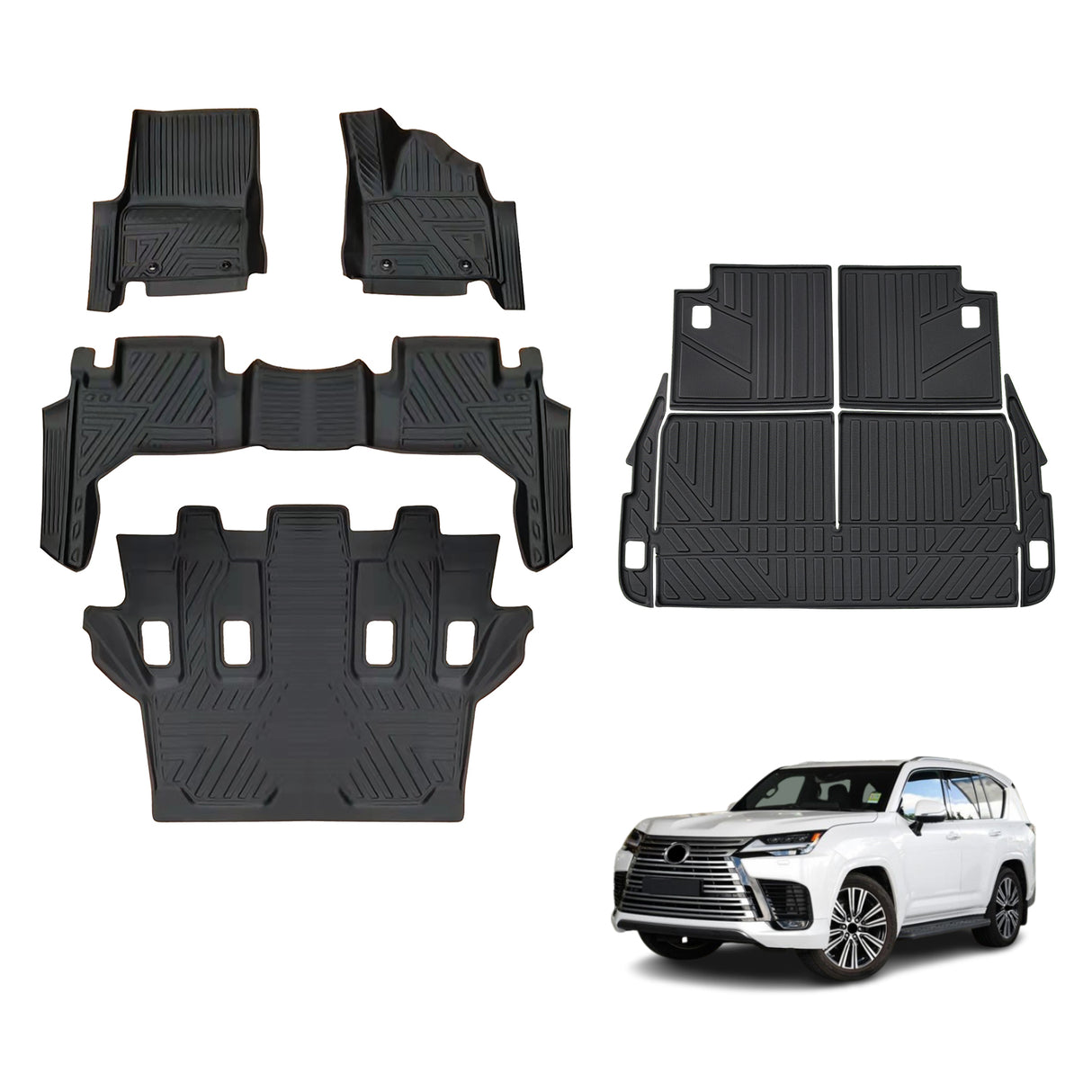5D TPE Car Floor Mats for Lexus LX500d LX600 2021-Onwards