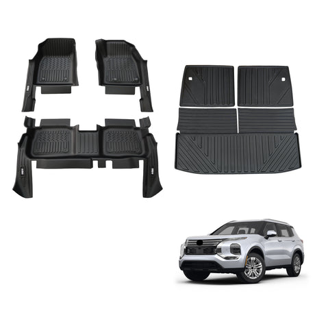 7D TPE Car Floor Mats for Mitsubishi Outlander 7 Seats 2021-Onwards