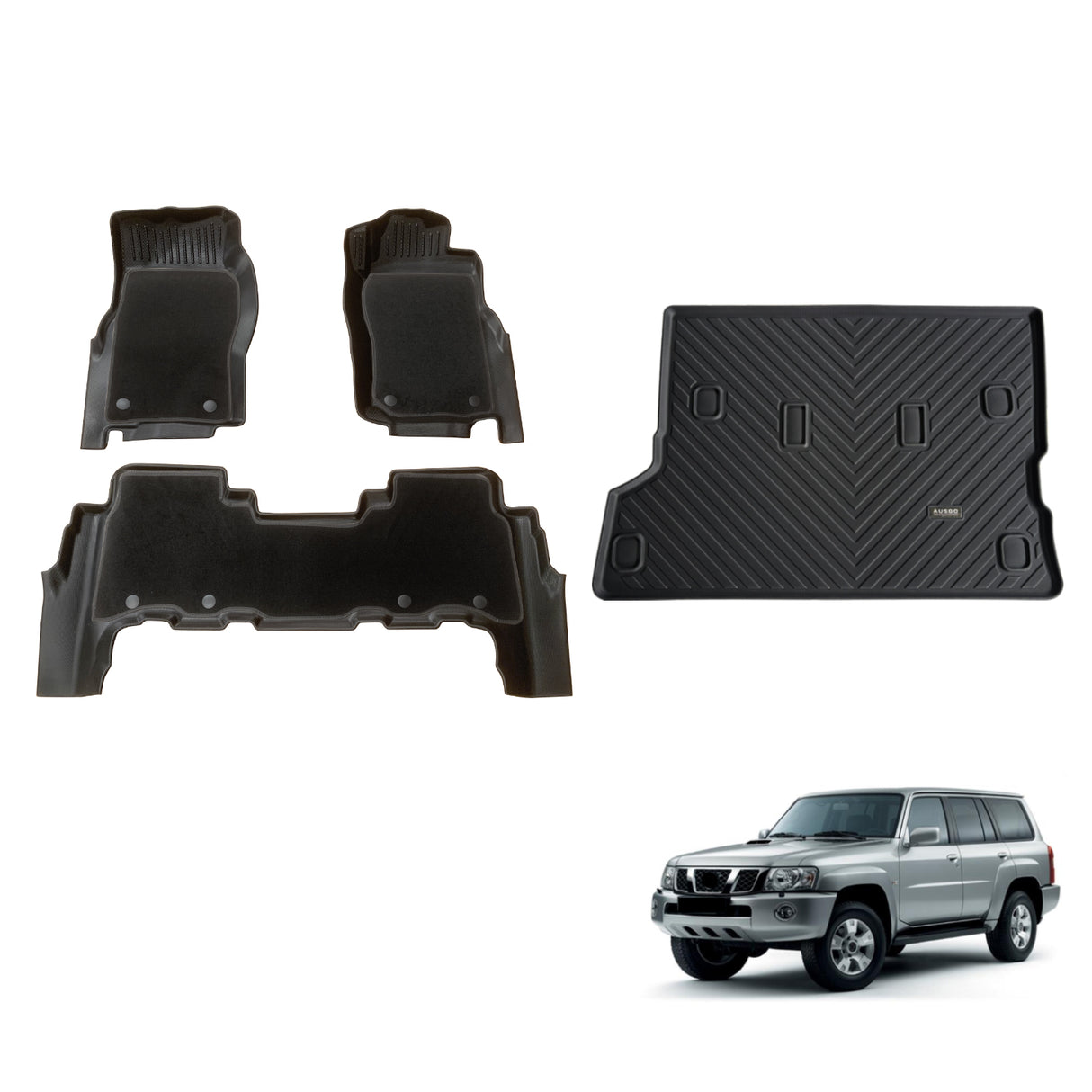 5D Double-Layer Car Floor Mats for Nissan Patrol GU Y61 1997-2015