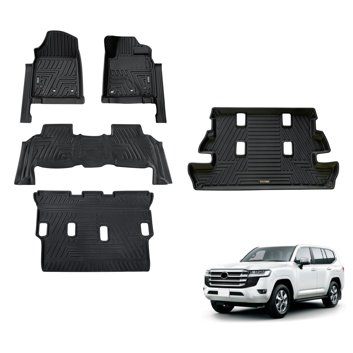 5D TPE Car Floor Mats for Toyota Land Cruiser 200 Series 2012-2021