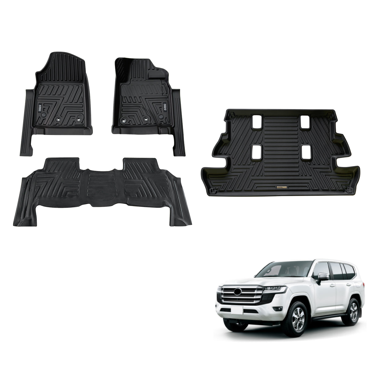 5D TPE Car Floor Mats for Toyota Land Cruiser 200 Series 2012-2021