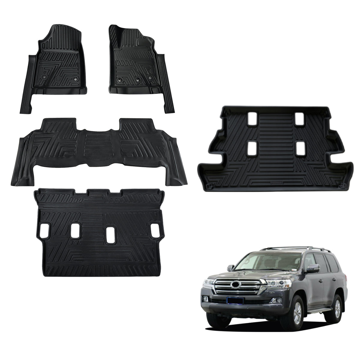 5D TPE Car Floor Mats for Toyota Land Cruiser 200 Series 2012-2021