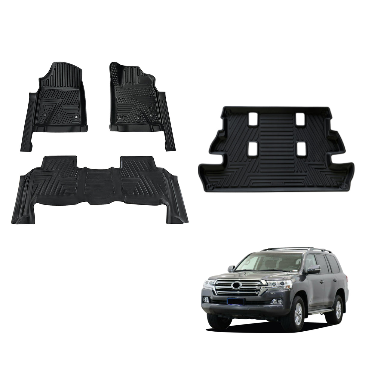 5D TPE Car Floor Mats for Toyota Land Cruiser 200 Series 2012-2021