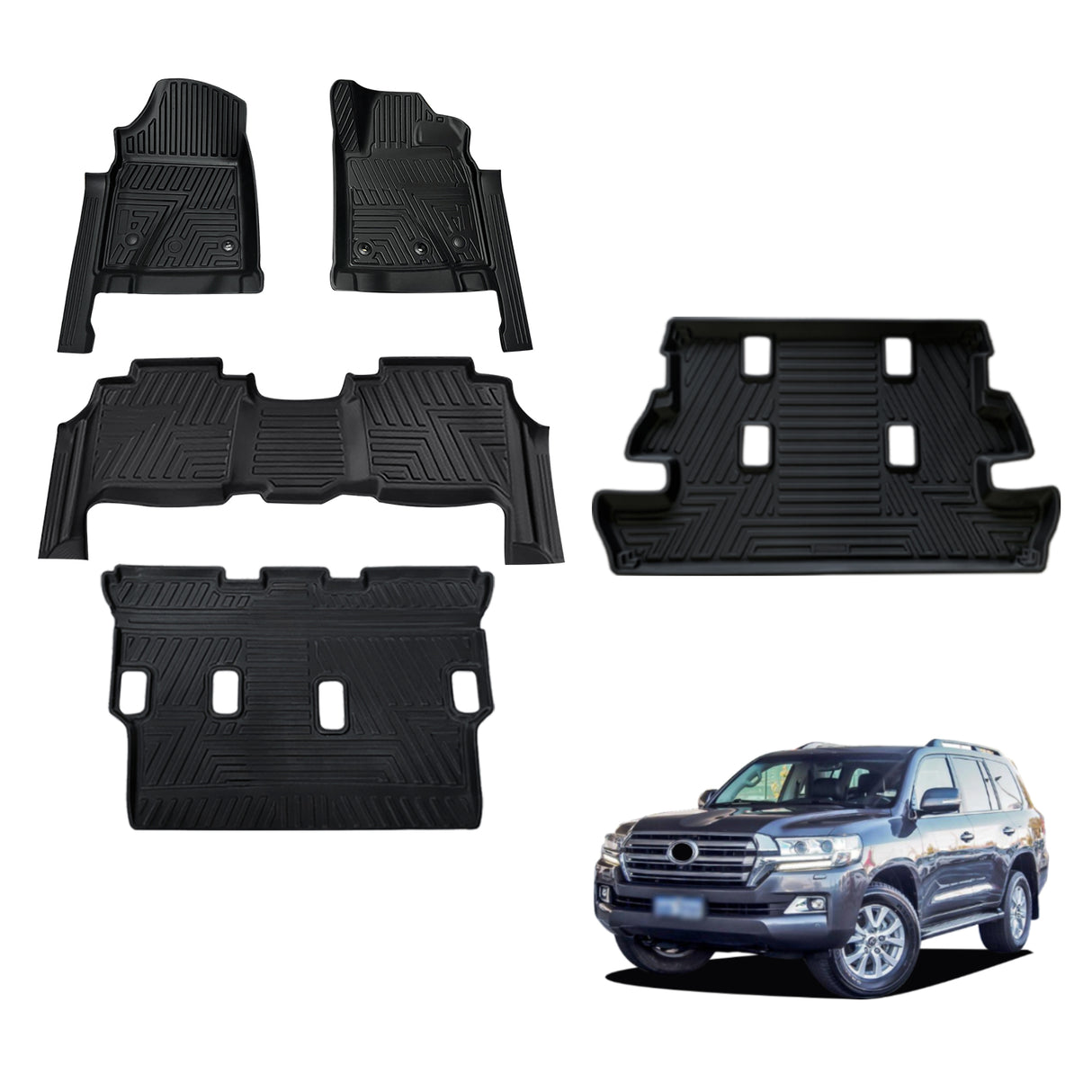 5D TPE Car Floor Mats for Toyota Land Cruiser 200 Series 2012-2021