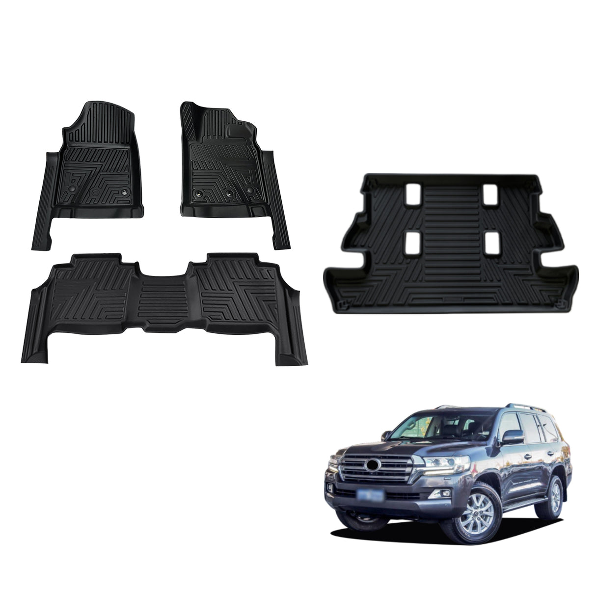 5D TPE Car Floor Mats for Toyota Land Cruiser 200 Series 2012-2021