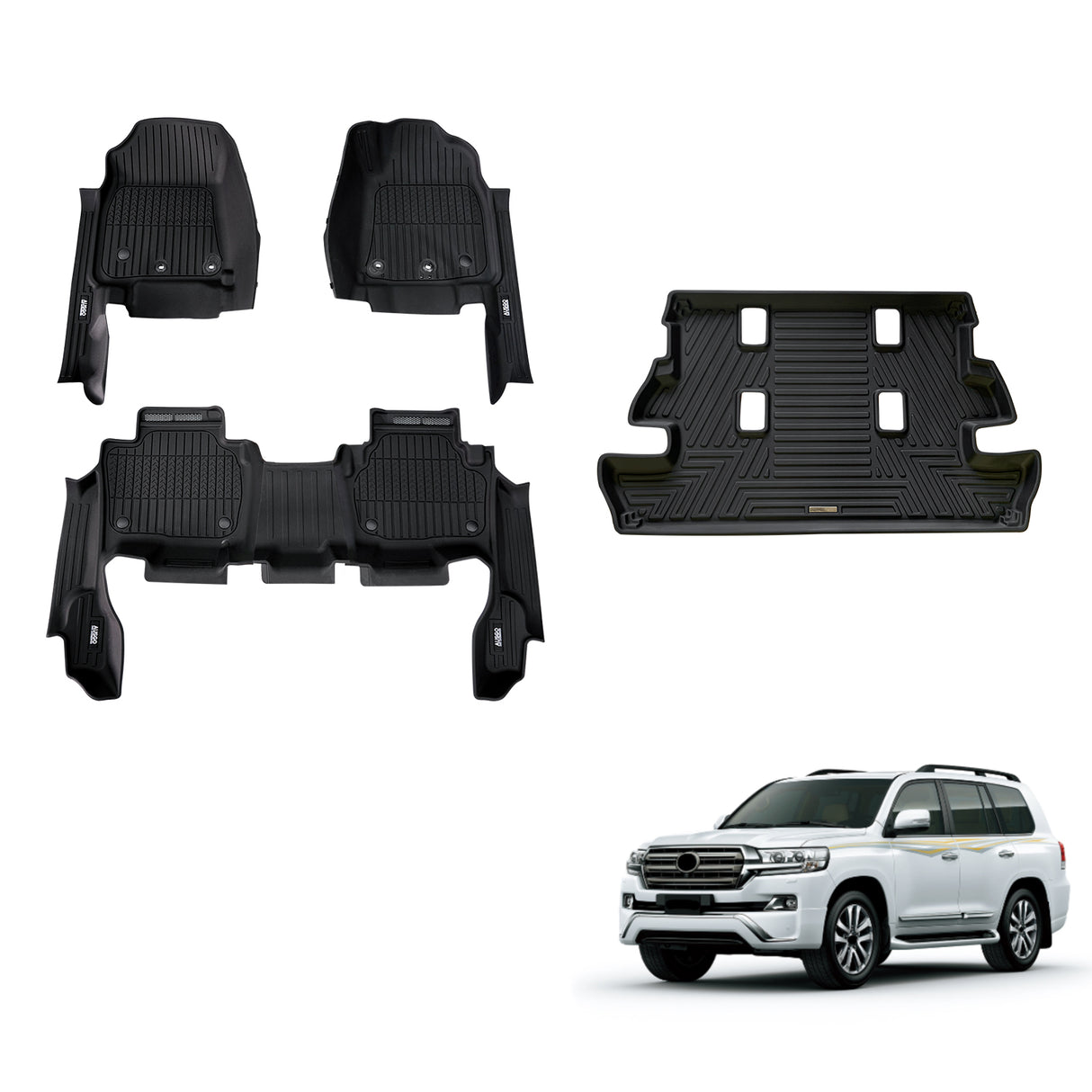 Injection 7D Car Floor Mats for Toyota Land Cruiser 200 Series Altitude / VX / Sahara 2012-2021