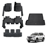 7D TPE Car Floor Mats for Toyota Land Cruiser Prado 150 Auto 7 Seats 2009-2024