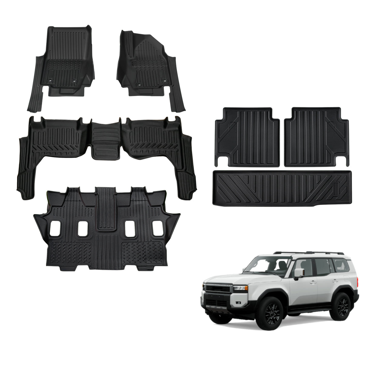 5D TPE Car Floor Mats for Toyota LandCruiser Prado 250 LC250 2024-Onwards