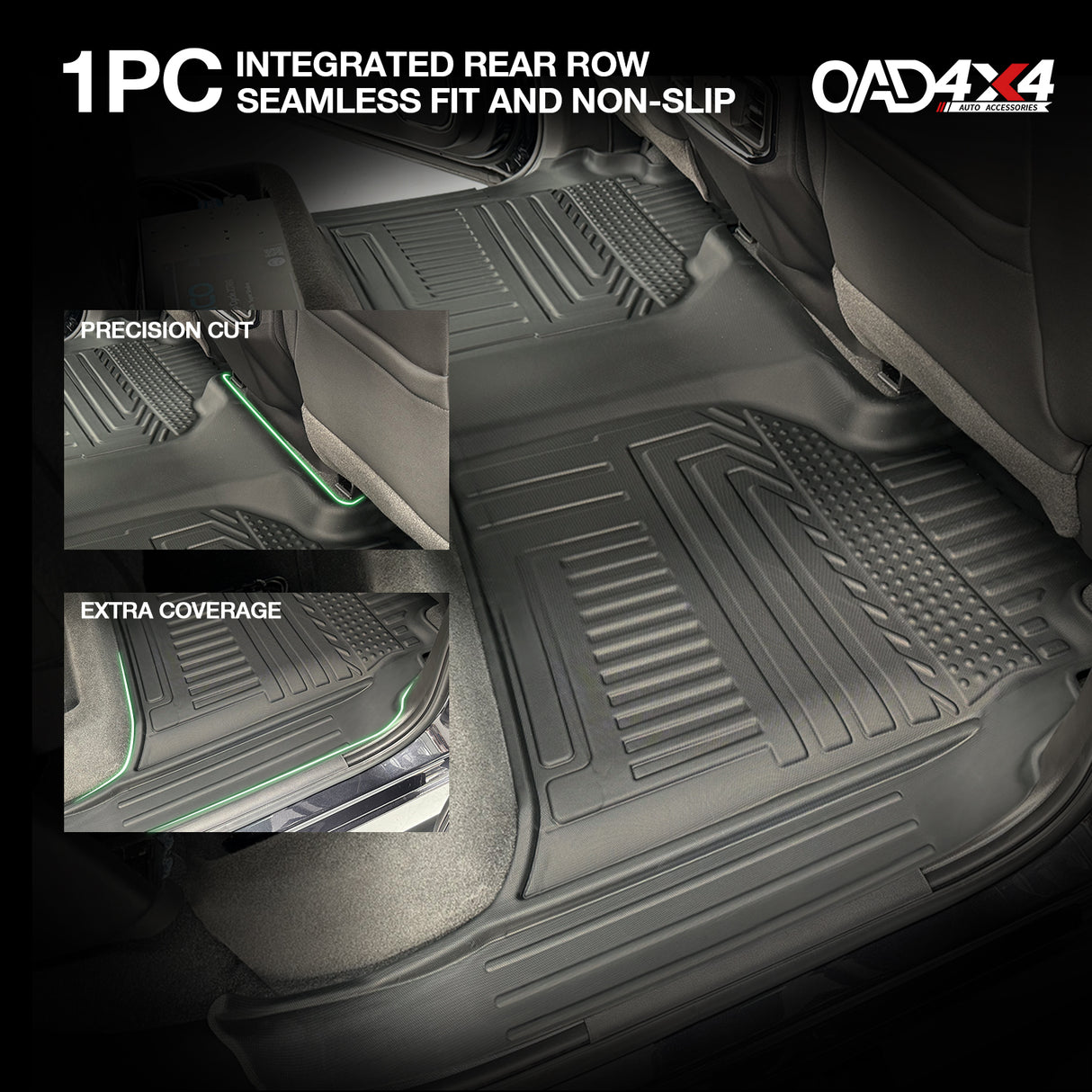 5D TPE Car Floor Mats for Chevrolet Silverado 1500 T1 Series 2020-Onwards
