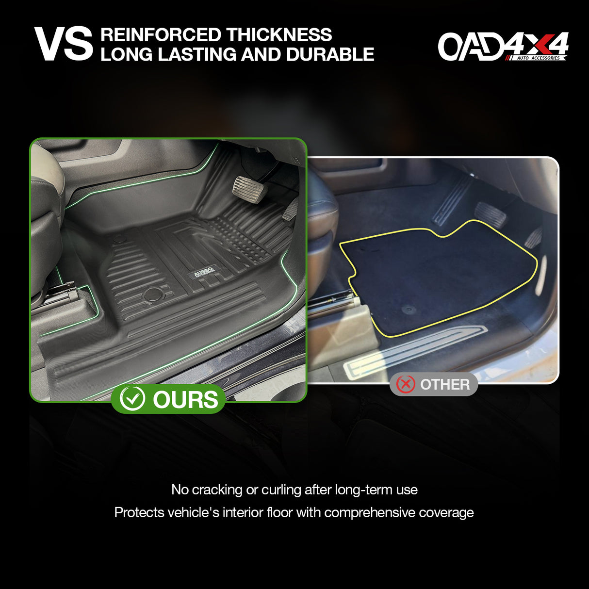 5D TPE Car Floor Mats for Chevrolet Silverado 1500 T1 Series 2020-Onwards