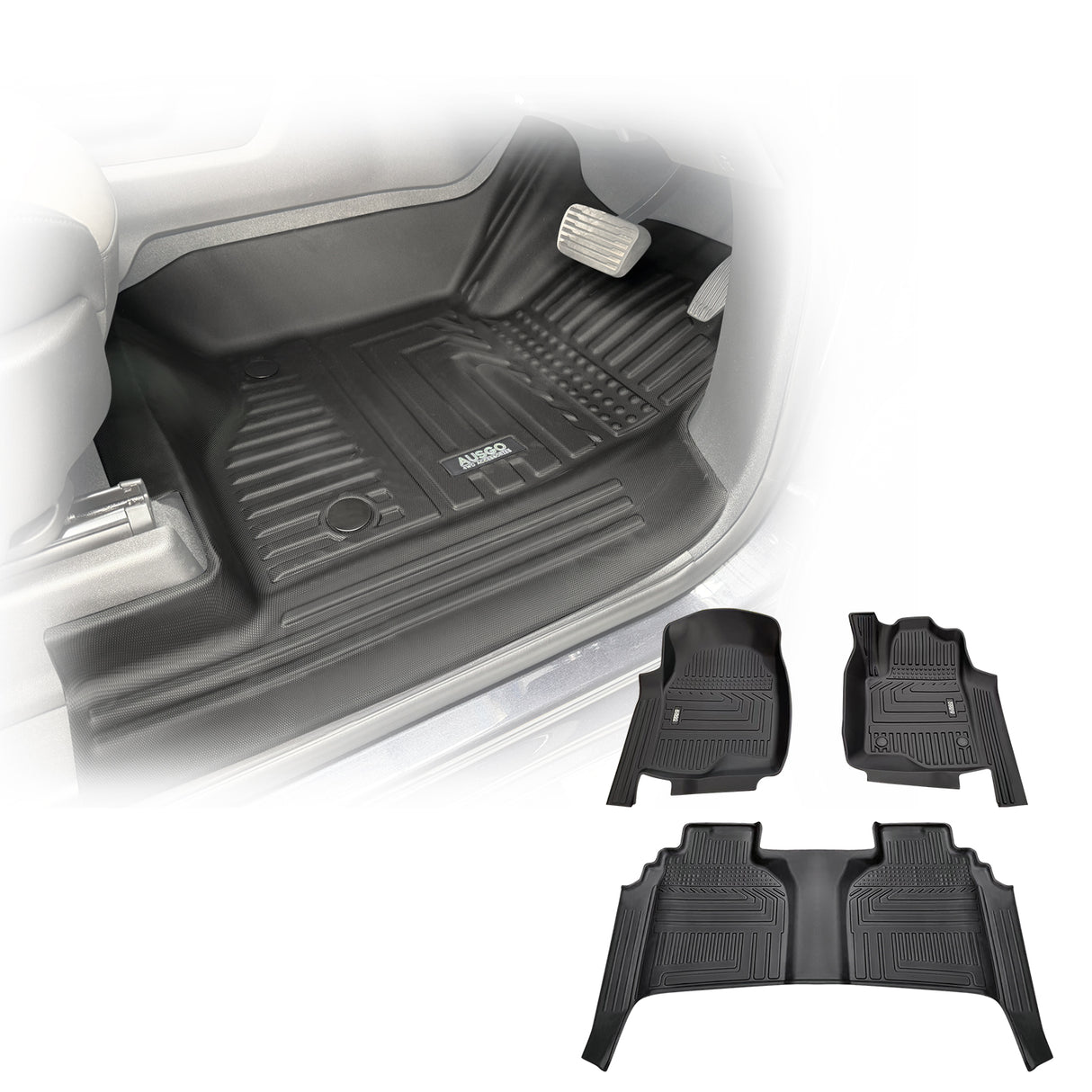 5D TPE Car Floor Mats for Chevrolet Silverado 1500 T1 Series 2020-Onwards