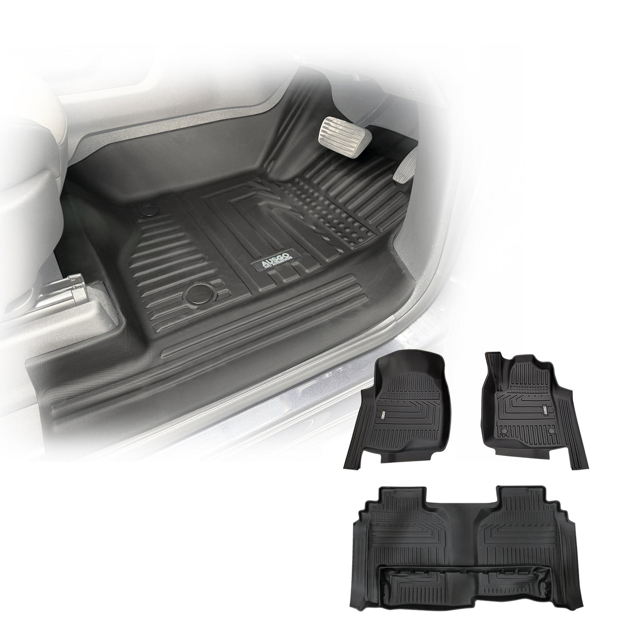 5D TPE Car Floor Mats for Chevrolet Silverado 1500 T1 Series 2020-Onwards