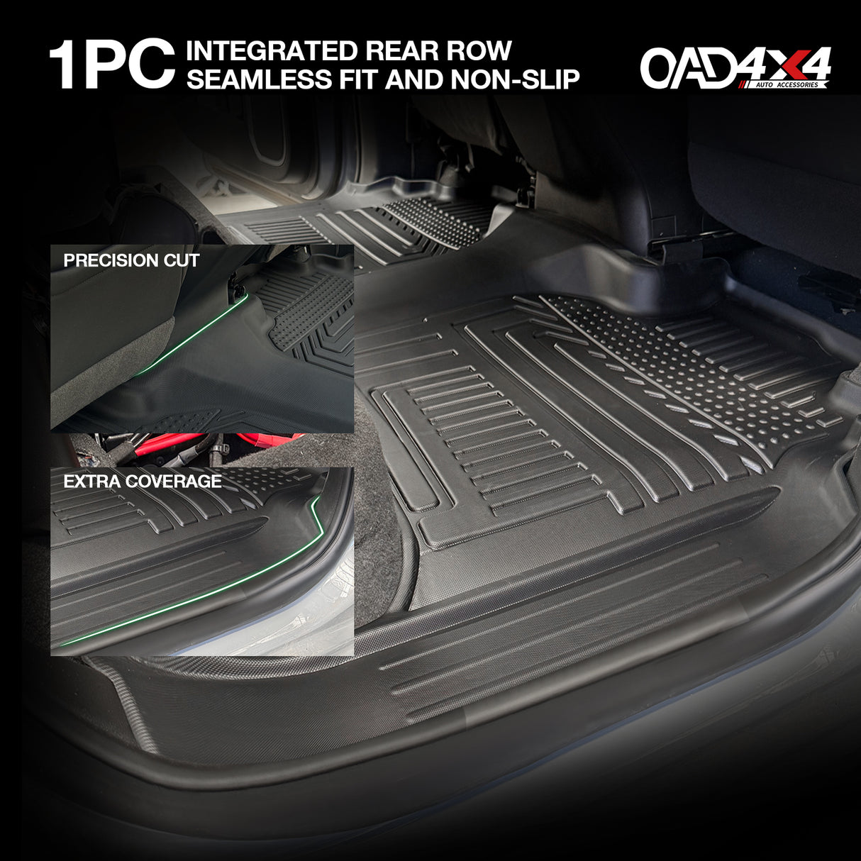 5D TPE Car Floor Mats for Chevrolet Silverado HD T1 Series 2021-Onwards